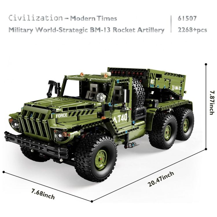 Kit-de-Construcao-Tanque-Militar-Artilharia-de-Foguete-com-foto-2