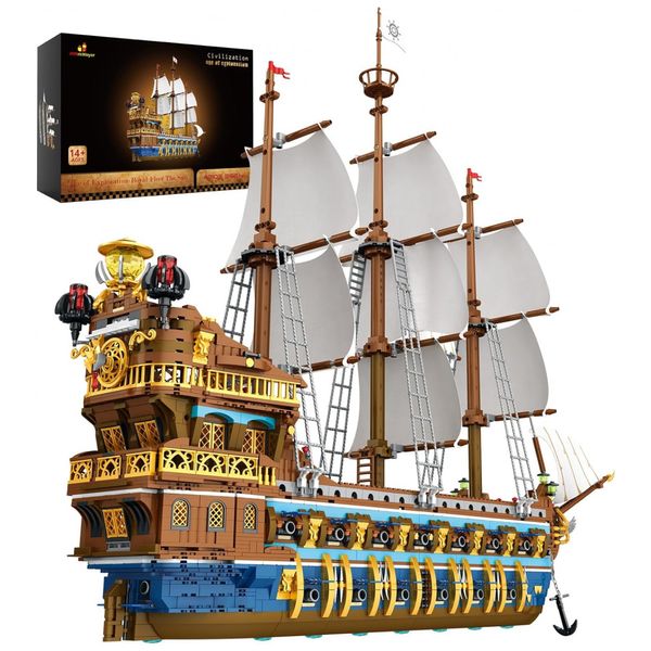 Kit-de-Construcao-Navio-da-Frota-Real-com-Design-em-Camadas-foto-0