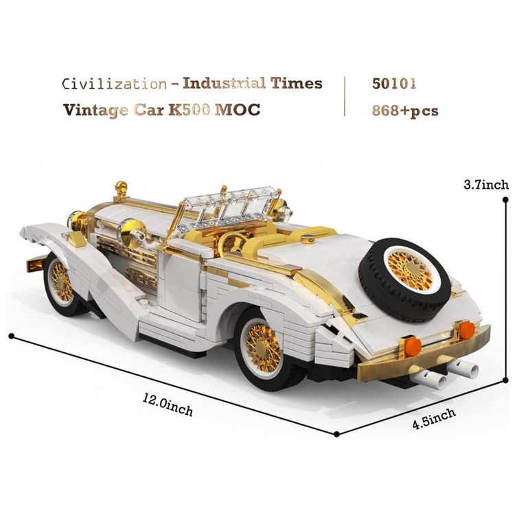 Kit-de-Construcao-Carro-Modelo-MOC-Classico-K500-com-868-foto-1