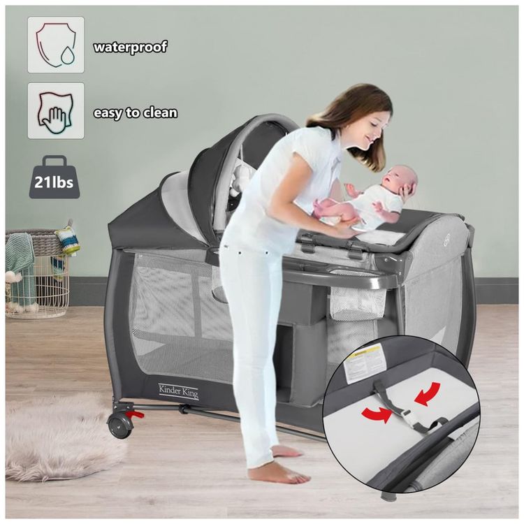 Berco-Cercado-Portatil-4-em-1-com-Trocador-para-Recem-foto-2