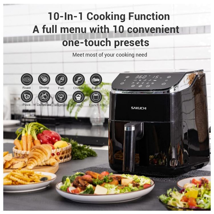Sakuchi-Fritadeira-Eletrica-AirFryer-com-10-Funcoes-5.8L-de-foto-1