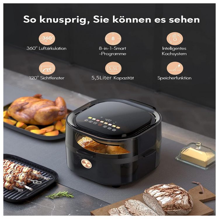 Fritadeira-Eletrica-AirFryer-5.8L-de-Capacidade-e-Painel-de-foto-1