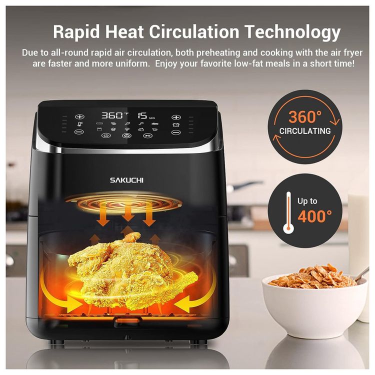 Sakuchi-Fritadeira-Eletrica-AirFryer-com-10-Funcoes-5.8L-de-foto-2