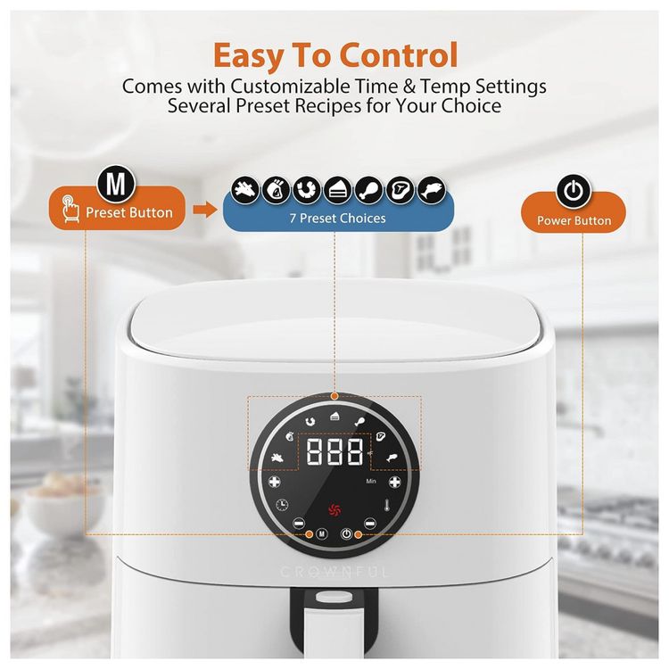 CROWNFUL-AFT05001-UL-Fritadeira-Eletrica-AirFryer-com-7-foto-2
