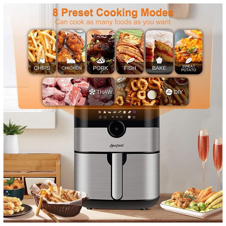 Hoepaid-Fritadeira-Eletrica-AirFryer-com-8-Funcoes-3.4L-de-foto-1