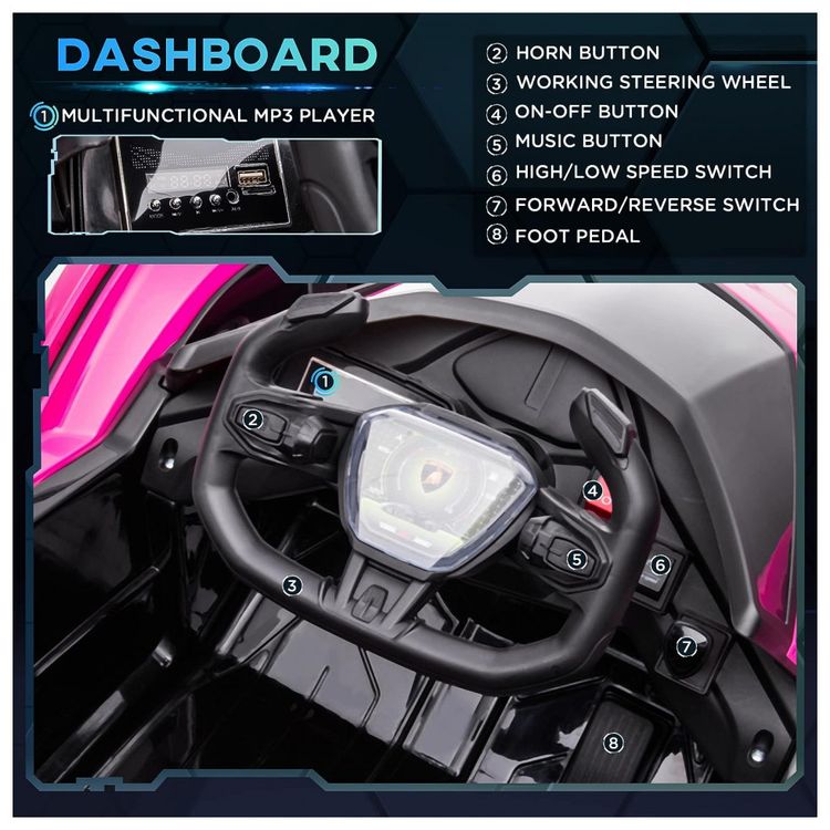 Aosom-Carro-Eletrico-Lamborghini-12V-Recarregavel-para-foto-4
