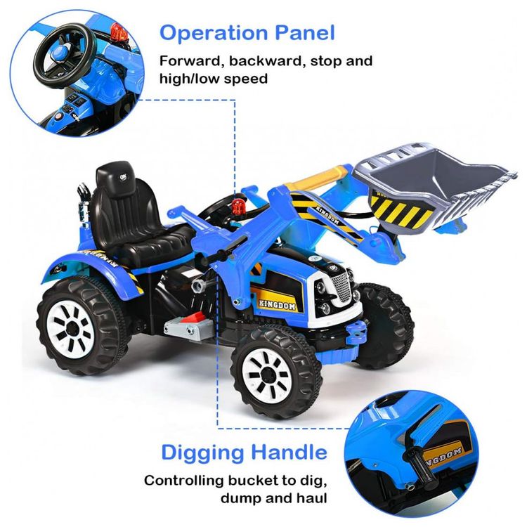 Costzon-Carro-Escavadeira-Eletrica-12V-Recarregavel-para-foto-2