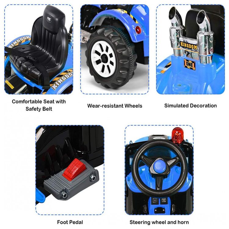 Costzon-Carro-Escavadeira-Eletrica-12V-Recarregavel-para-foto-3