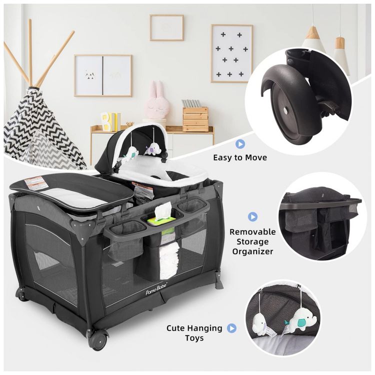 Berco-Cercado-Portatil-com-Cercadinho-Dobravel-para-Bebes-foto-5