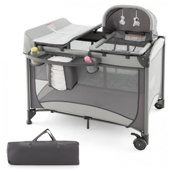 Berco-Cercado-Portatil-4-em-1-com-Trocador-Removivel-Cesta-foto-0