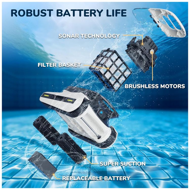 Robo-Limpador-de-Piscina-sem-Fio-com-Bateria-ate-2H-Adequado-foto-1