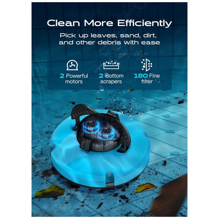 Robo-Limpador-de-Piscina-sem-Fio-com-Bateria-de-5200mAh-e-2-foto-3