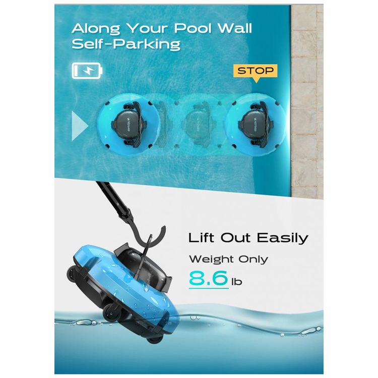 Robo-Limpador-de-Piscina-sem-Fio-com-Bateria-de-5200mAh-e-2-foto-5
