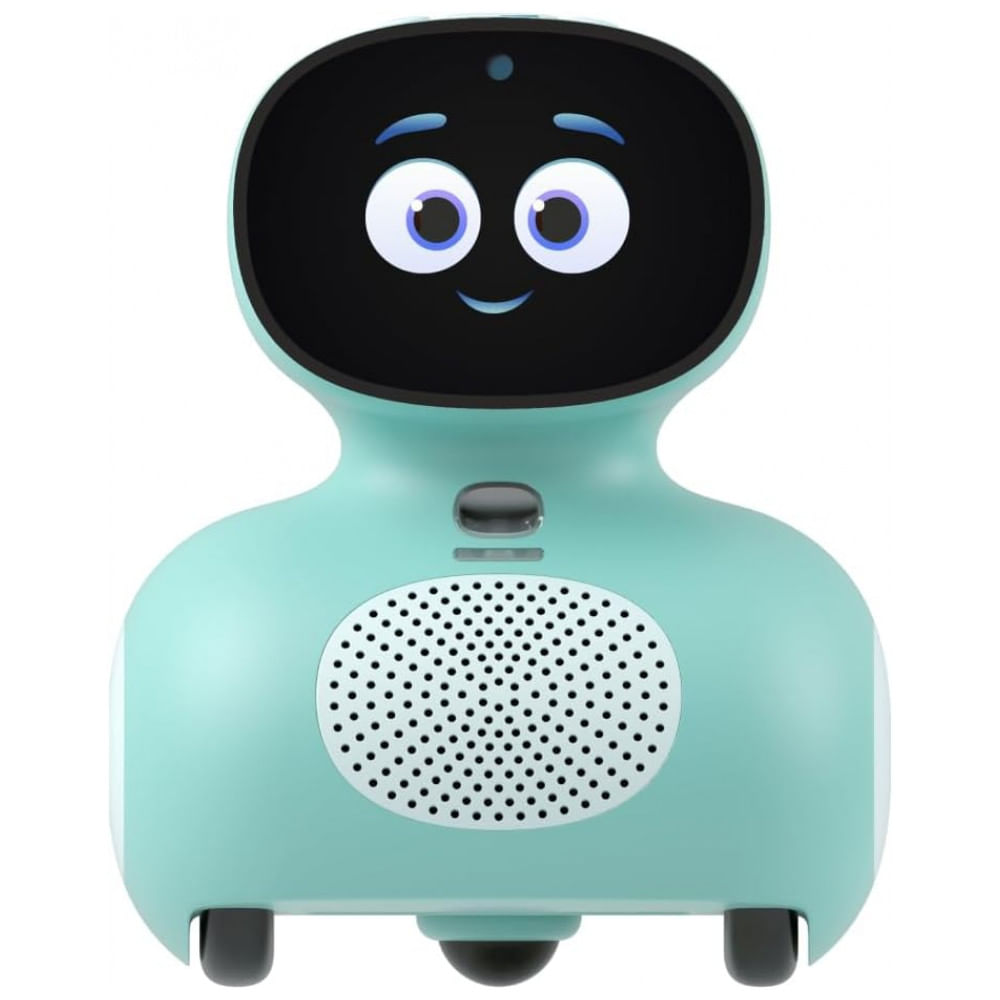 Robô Educacional Miko Mini Azul com IA Conversacional, Tela IPS, Jogos STEAM, Reconhecimento Facial e Bateria Recarregável, 110V