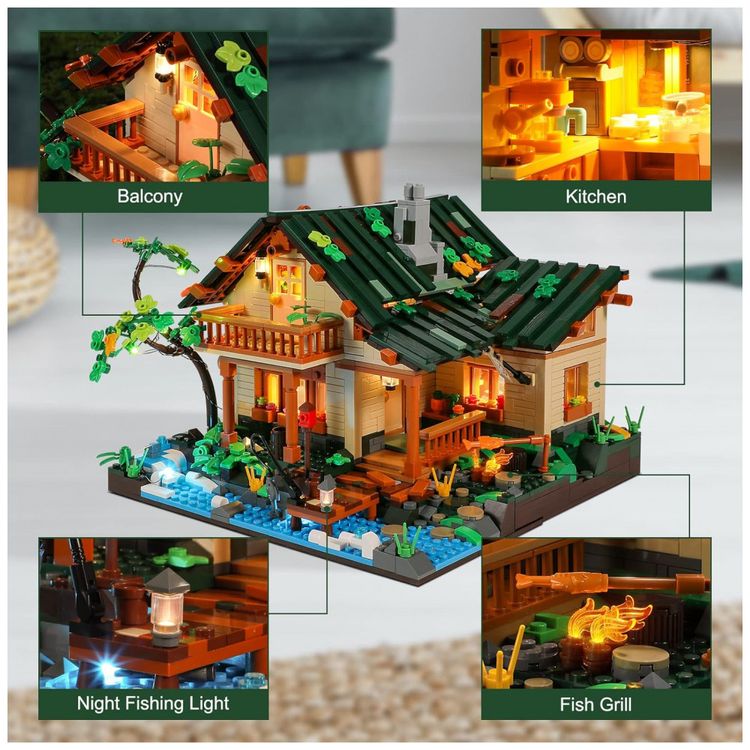 Kit-de-Construcao-Lakeside-Lodge-com-Luz-LED-e-1969-Pecas-foto-2