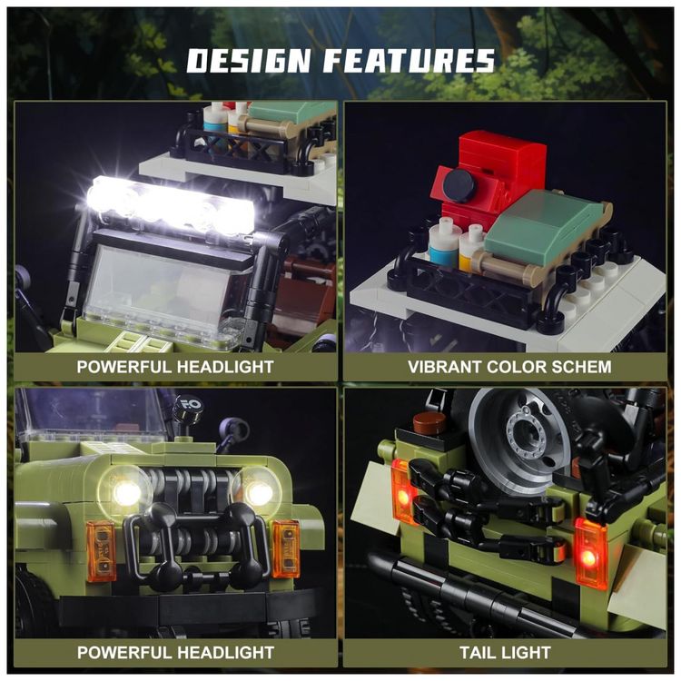 Kit-de-Construcao-Carro-Jungle-Off-Roader-SUV-com-Luz-LED-e-foto-3
