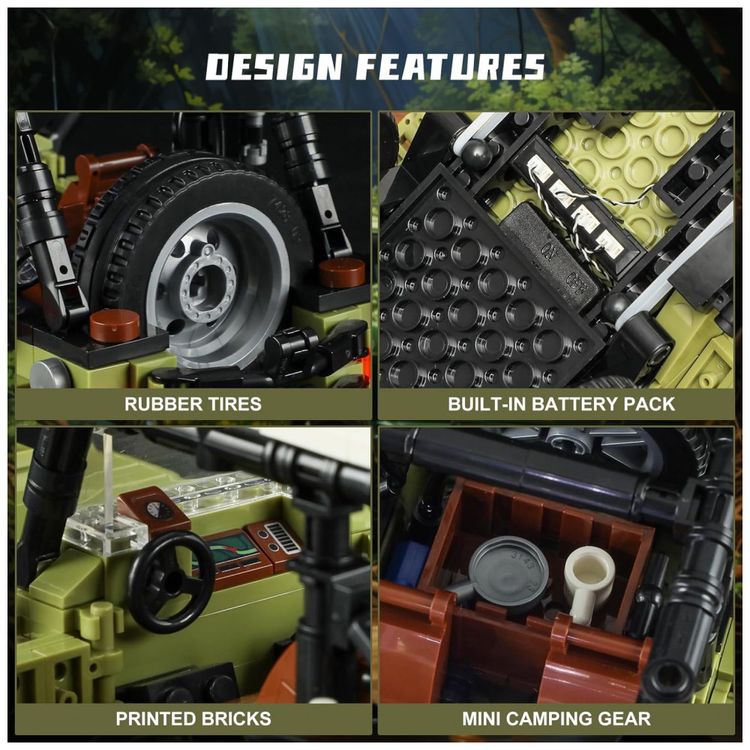 Kit-de-Construcao-Carro-Jungle-Off-Roader-SUV-com-Luz-LED-e-foto-4