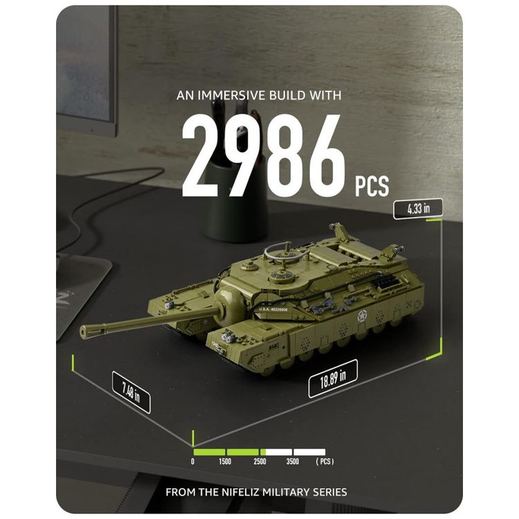 Kit-de-Construcao-Tanuqe-Militar-T28-com-2986-Pecas-foto-1