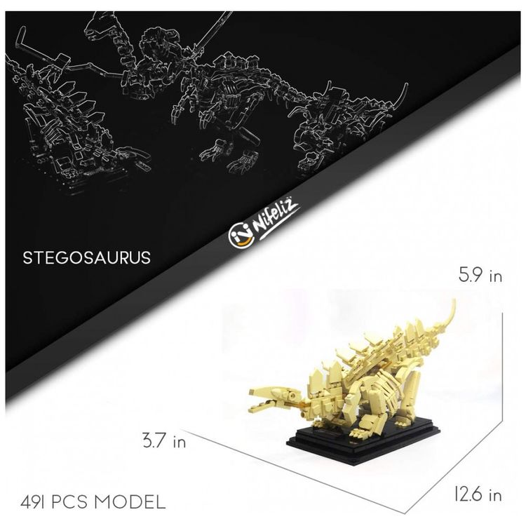 Kit-de-Construcao-Fossil-de-Dinossauro-Stegosaurus-com-491-foto-1