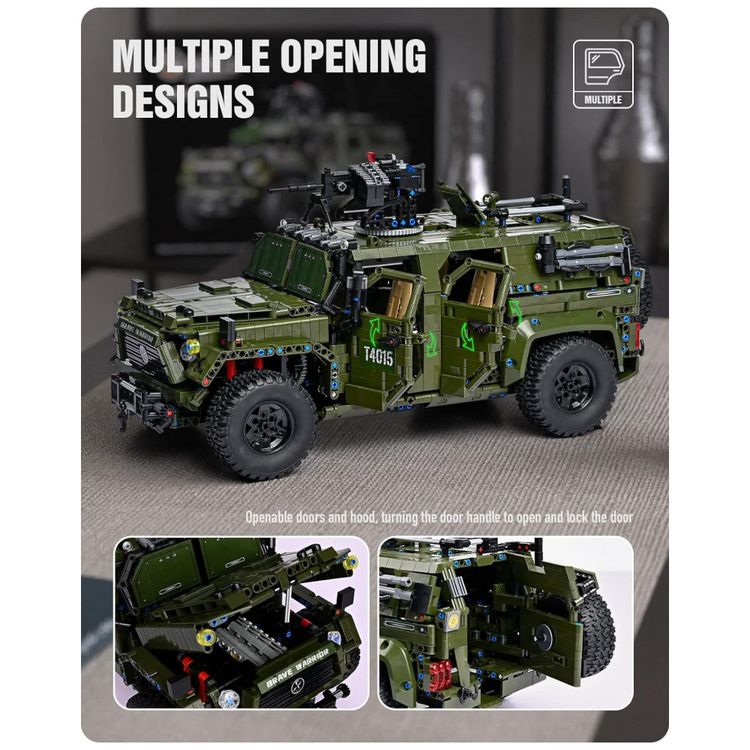 Kit-de-Construcao-Carro-Militar-Guerreiro-com-3175-Pecas-foto-2