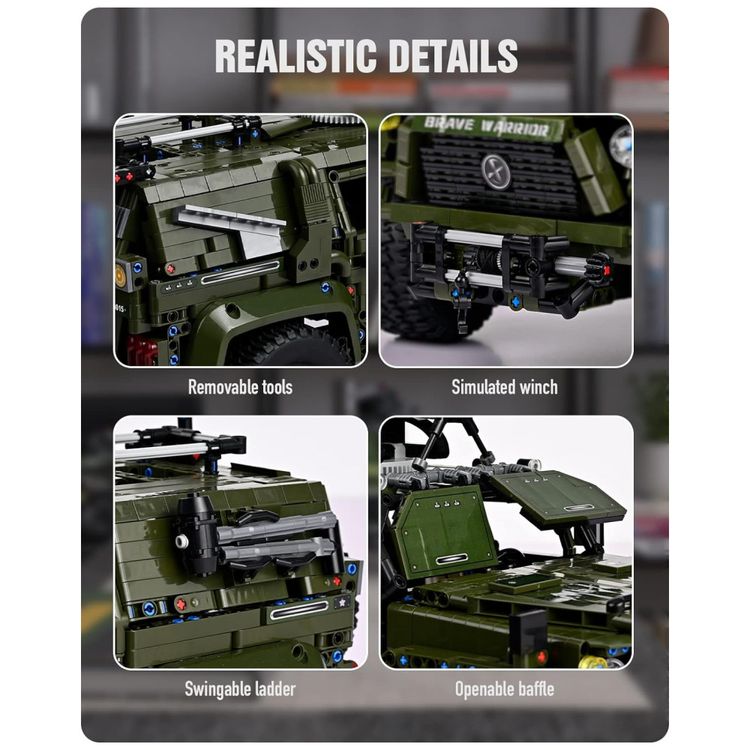 Kit-de-Construcao-Carro-Militar-Guerreiro-com-3175-Pecas-foto-4