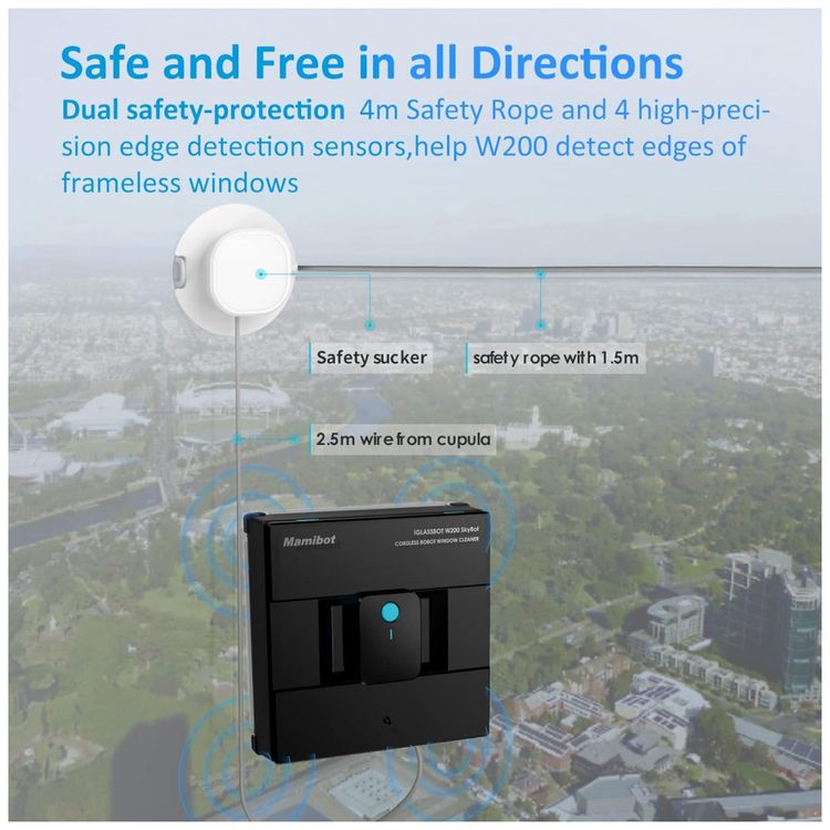 Robo-Limpa-Vidros-sem-Fio-com-Controle-Remoto-ate-90-Min-de-foto-3