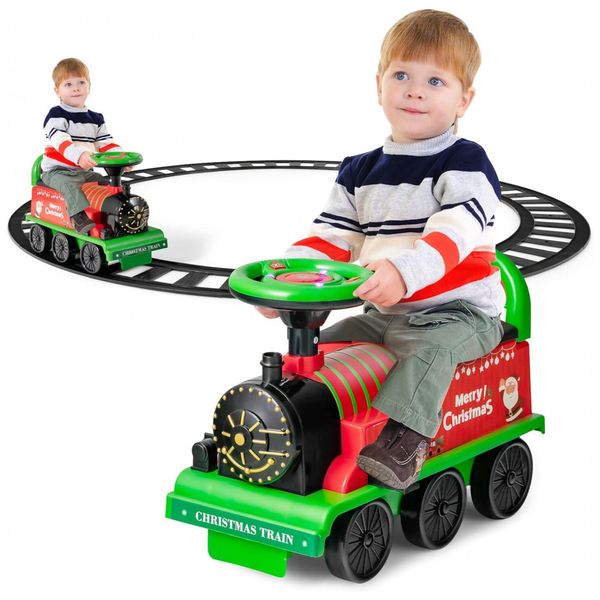 Trem-Eletrico-Infantil-a-Bateria-6V-com-Trilhos-Assento-foto-0