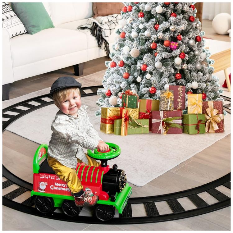 Trem-Eletrico-Infantil-a-Bateria-6V-com-Trilhos-Assento-foto-1