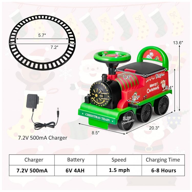 Trem-Eletrico-Infantil-a-Bateria-6V-com-Trilhos-Assento-foto-5