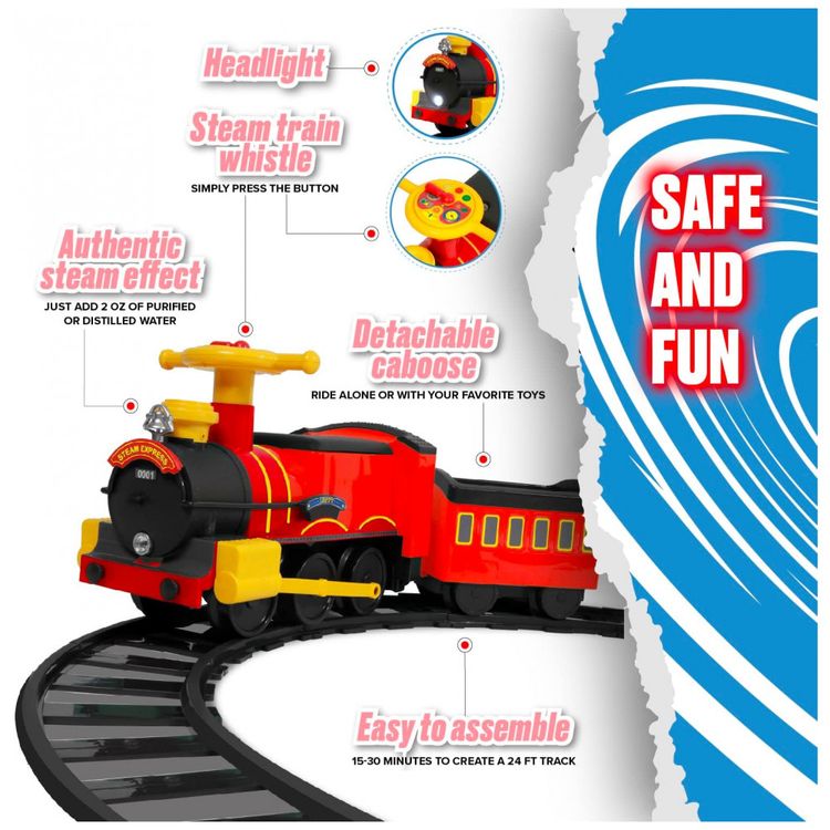 Trem-Eletrico-Infantil-com-Vapor-Frio-Real-Trilhos-Farois-foto-3