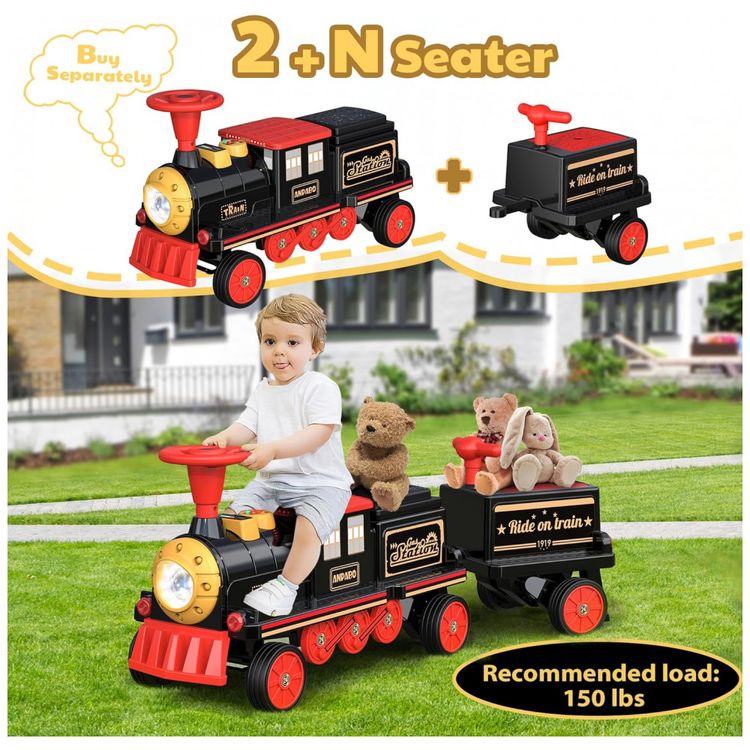 Trem-Eletrico-Infantil-a-Bateria-12V-com-Assento-Ajustavel-foto-1
