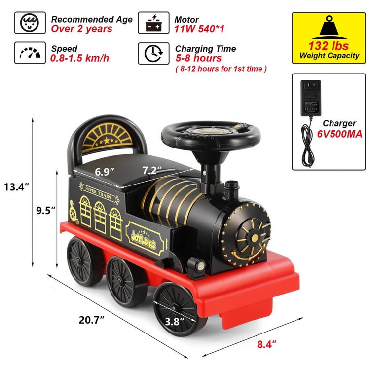 Trem-Eletrico-Infantil-a-Bateria-6V-sem-Trilhos-com-Luzes-foto-5