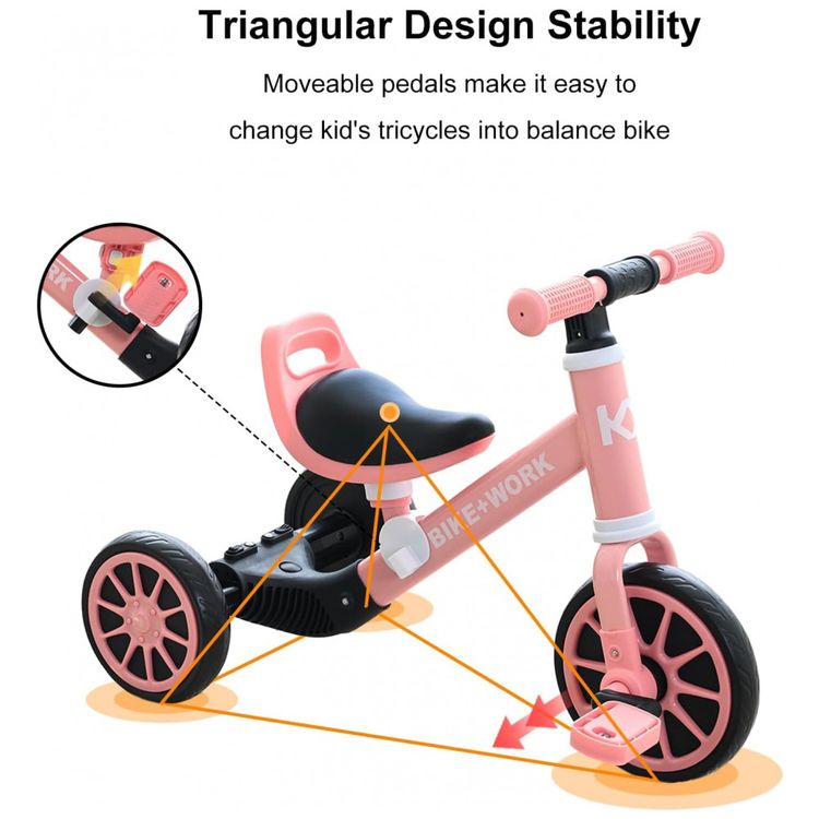 Triciclo-Infantil-4-em-1-com-Pedal-Removivel-para-Criancas-foto-3