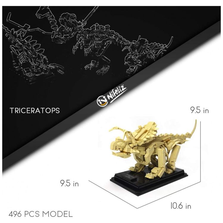 Kit-de-Construcao-Fossil-de-Dinossauro-Triceratops-com-496-foto-1