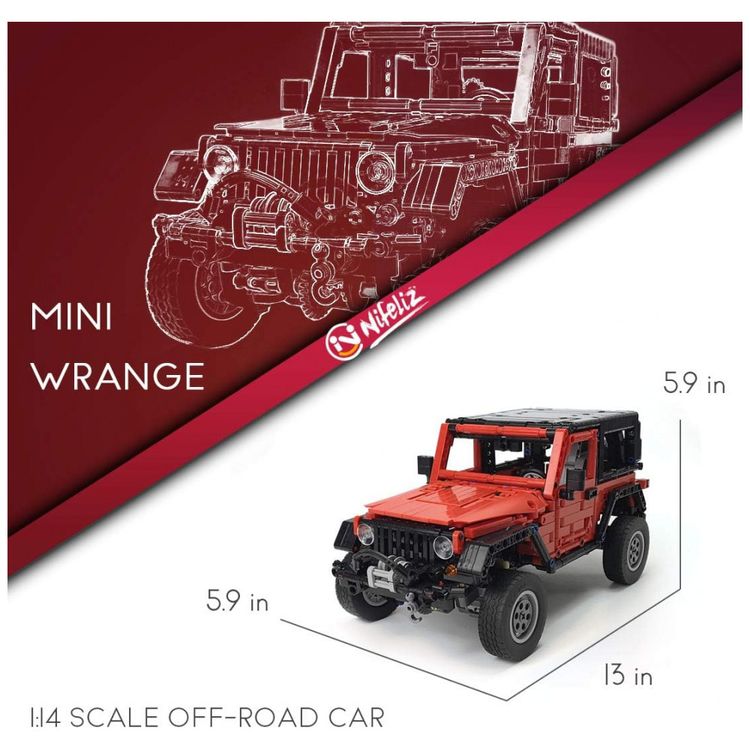 Kit-de-Construcao-Mini-Carro-Off-Road-Wrange-Tecnica-MOC-com-foto-1