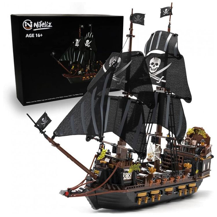 Kit-de-Construcao-Navio-Black-Hawk-Pirates-Ship-Model-foto-0
