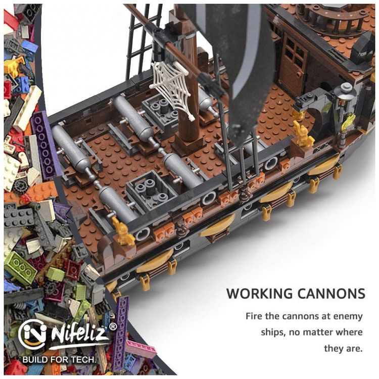Kit-de-Construcao-Navio-Black-Hawk-Pirates-Ship-Model-foto-2