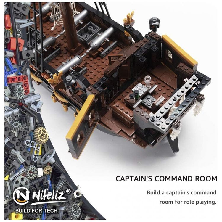 Kit-de-Construcao-Navio-Black-Hawk-Pirates-Ship-Model-foto-5