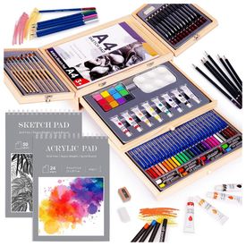 Pequeno-Castelo-Kit-de-Lapis-Conjunto-Artistico-com-128-foto-0