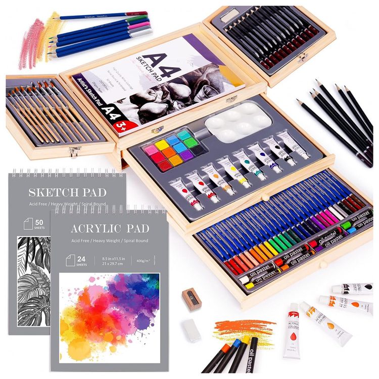 Pequeno-Castelo-Kit-de-Lapis-Conjunto-Artistico-com-128-foto-0