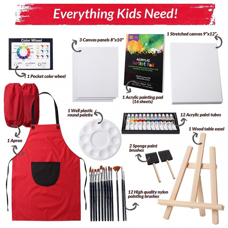 RiseBrite-Kit-de-Pintura-Conjunto-Artistico-com-47-Pecas-foto-2