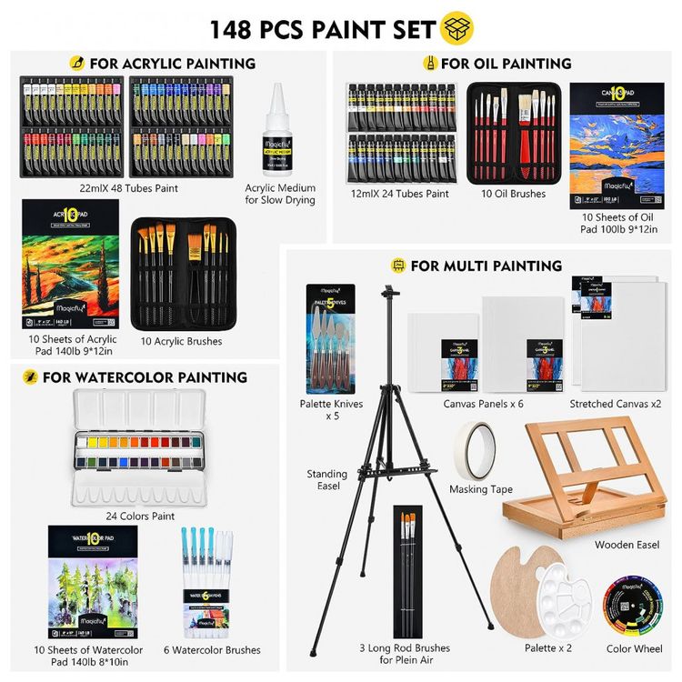 Magicfly-MF8613-Kit-de-Pintura-Conjunto-Artistico-com-56-foto-1