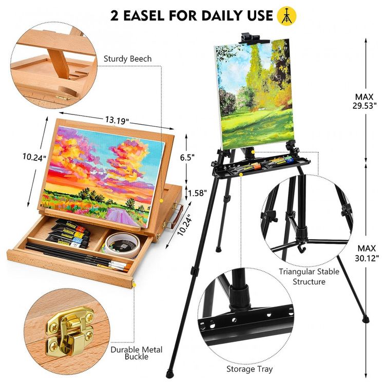 Magicfly-MF8613-Kit-de-Pintura-Conjunto-Artistico-com-56-foto-2