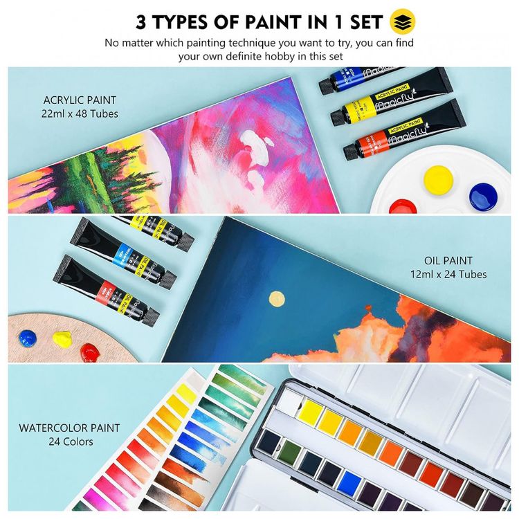 Magicfly-MF8613-Kit-de-Pintura-Conjunto-Artistico-com-56-foto-5