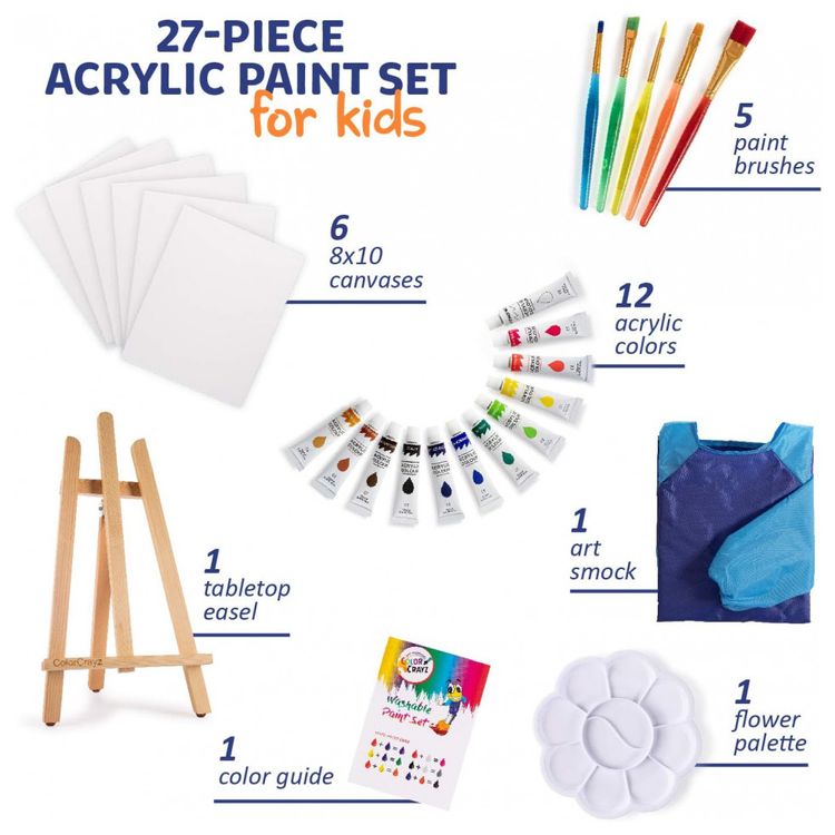 Kit-de-Pintura-Conjunto-Artistico-com-27-Pecas-Inclui-12-foto-2