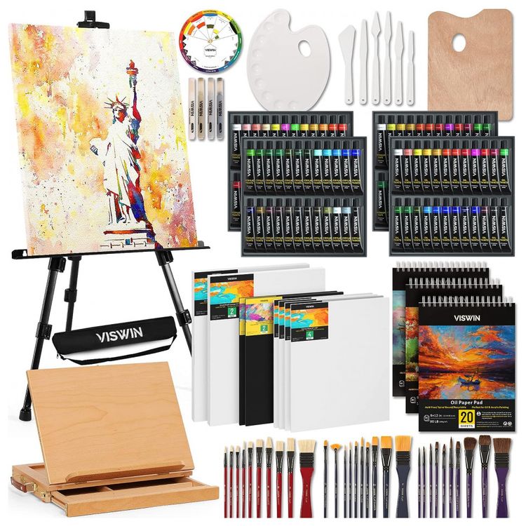 Kit-de-Pintura-Conjunto-Artistico-com-151-Pecas-Inclui-96-foto-0