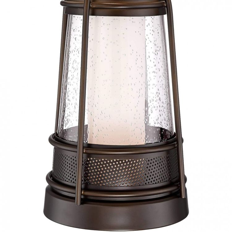 Luminaria-de-Mesa-Vintage-em-Metal-e-Abajur-de-Tecido-foto-4