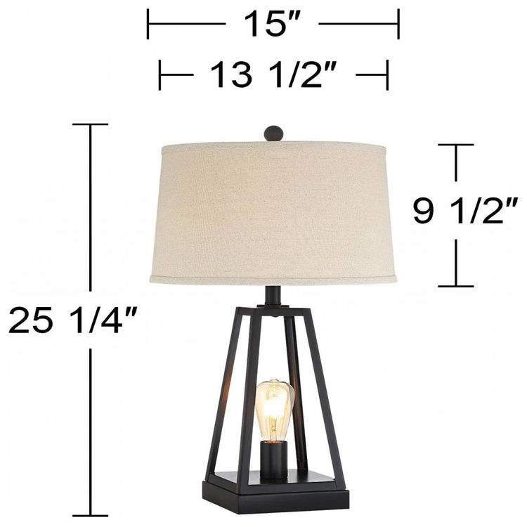 Kit-2-Luminarias-de-Mesa-Vintage-em-Metal-com-USB-e-Abajur-foto-3