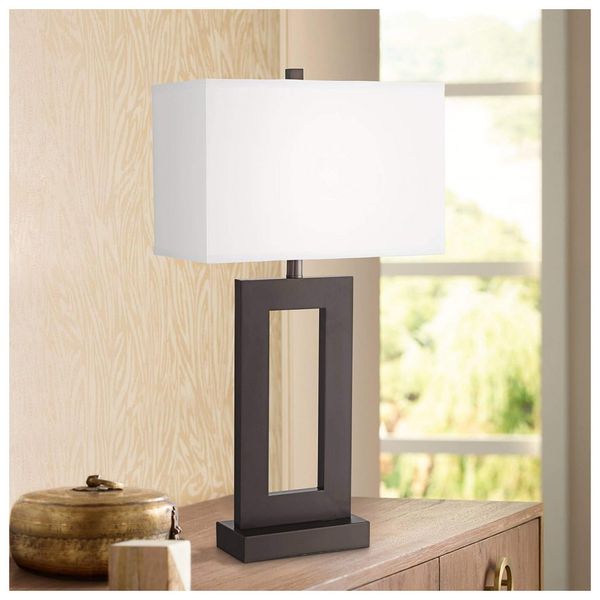 360-Lighting-Luminaria-de-Mesa-Contemporanea-em-Metal-Preto-foto-0