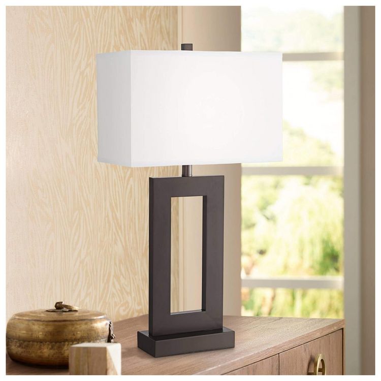360-Lighting-Luminaria-de-Mesa-Contemporanea-em-Metal-Preto-foto-0
